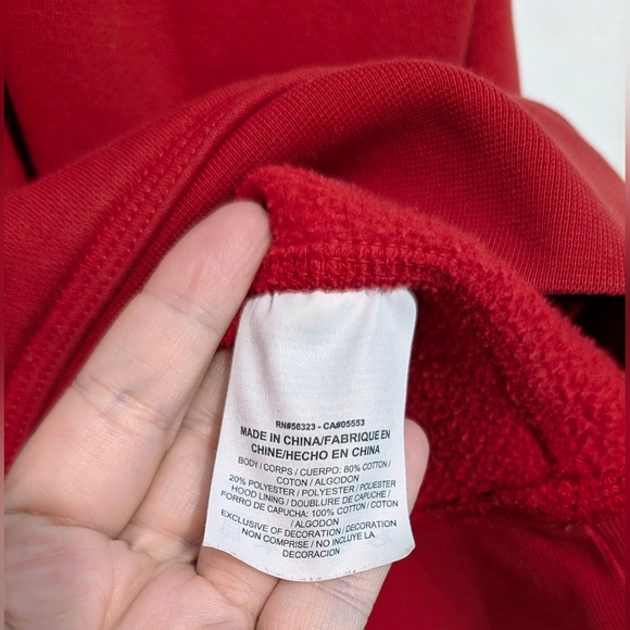 Vintage Red ♥️ 🍒 Nike Hoodie With Kangaroo 🦘 Pocket Size Large - Picture 5 of 7